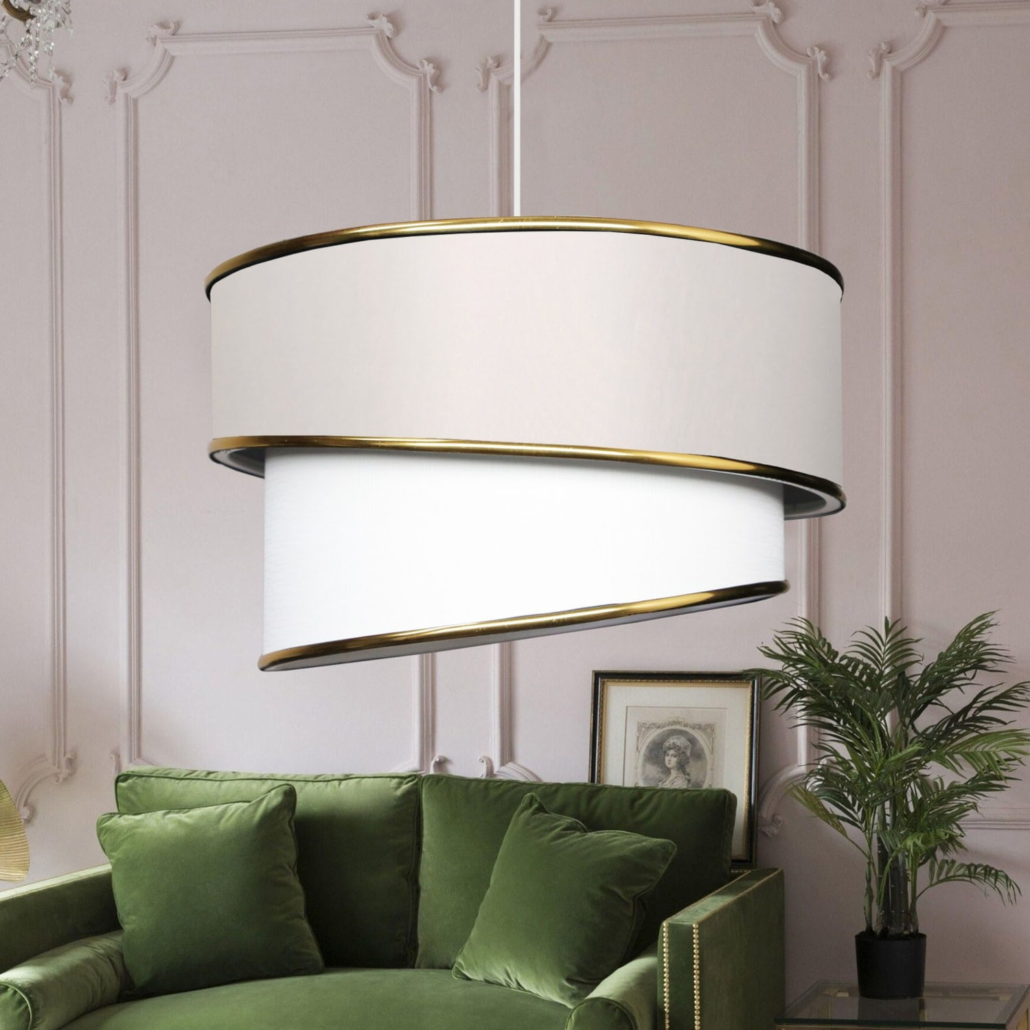 Candelabru, Opviq, material textil, crem, diametru 30 cm, inaltime 70 cm - imagine 4